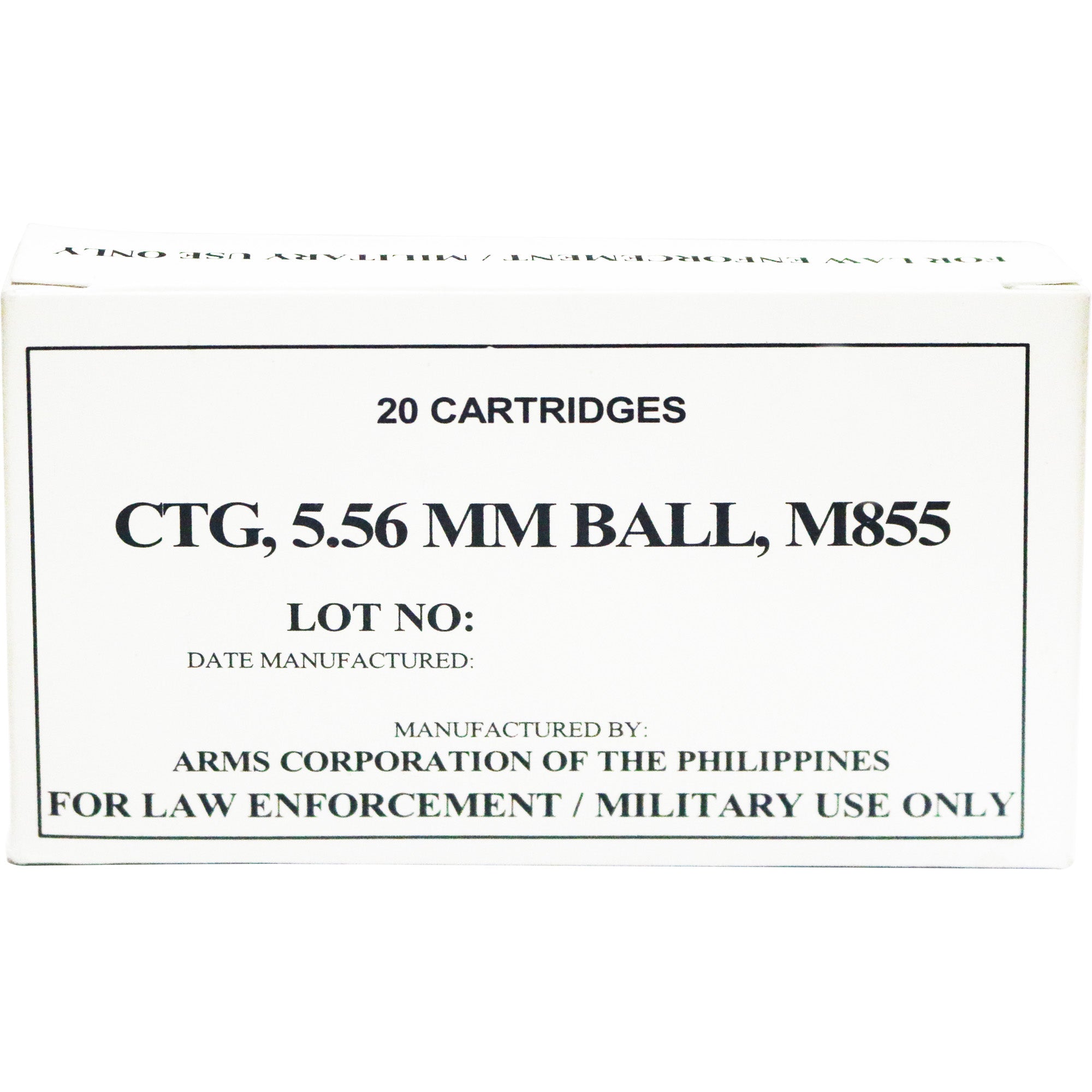 Armscor 5.56x45mm NATO M855 62 grain Full Metal Jacket ammunition