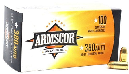 Armscor .380 ACP/Auto Precision Value Pack 95 grain Full Metal Jacket ammunition