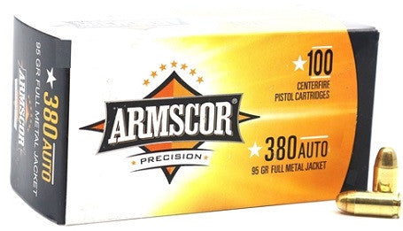Armscor .380 ACP/Auto Precision Value Pack 95 grain Full Metal Jacket ammunition