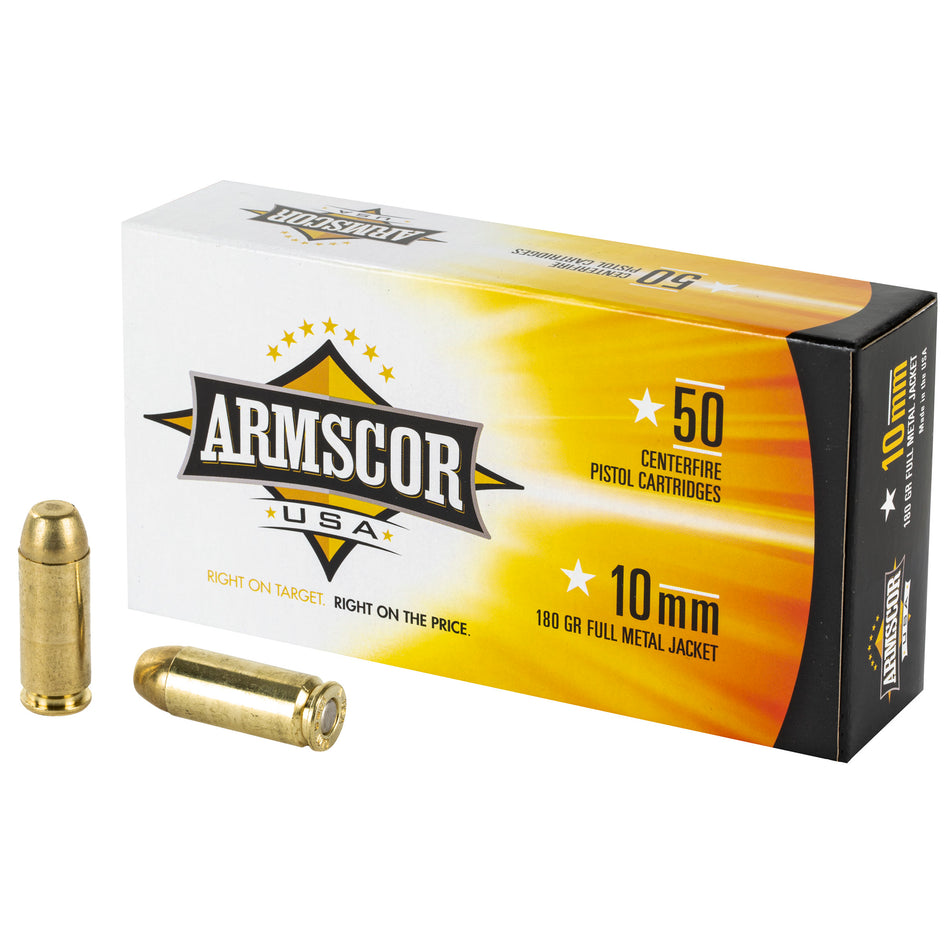 Armscor 10mm Auto Competition 180 grain Full Metal Jacket ammunition