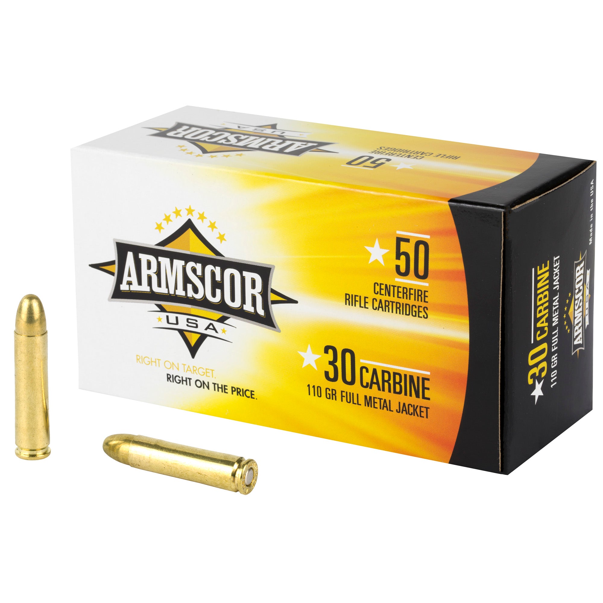Armscor .30 Carbine Competition 110 grain Full Metal Jacket ammunition