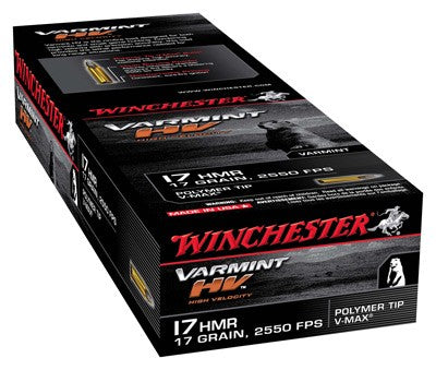 Winchester Varmint HV Hornady V-Max 17 Grain .17 HMR 2550 fps 020892102491