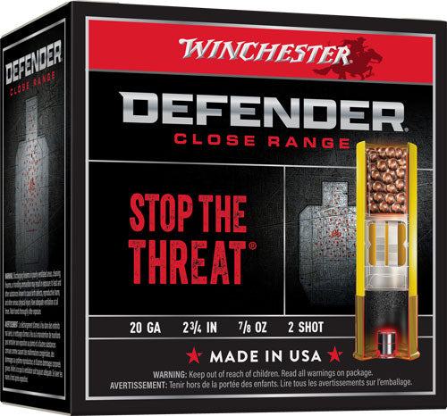 Winchester 20 Gauge Shotgun Ammo Defender Personal Defense 2.75 in 7/8 oz #2