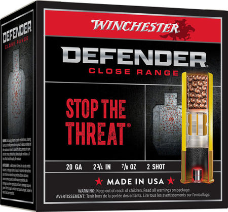 Winchester 20 Gauge Shotgun Ammo Defender Personal Defense 2.75 in 7/8 oz #2