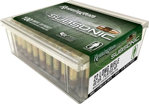 Remington Subsonic Copper Hollow Point 40 Grain .22 Long Rifle 1050 fps 047700482804