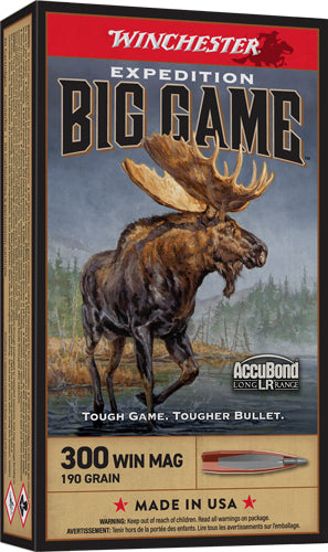 Winchester Expedition Big Game Nosler AccuBond Long-Range 190 Grain .300 Winchester Mag 2900 fps 020892223226