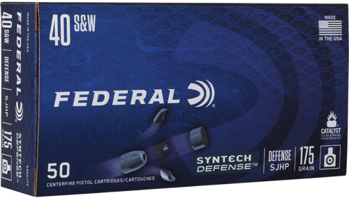 Federal .40 S&W Syntech Defense 175 grain Segmented Jacketed Hollow Point ammunition