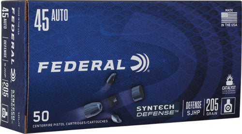 Federal .45 ACP/Auto Syntech Defense 205 grain Segmented Jacketed Hollow Point ammunition