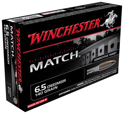 Winchester Match Sierra MatchKing Boat Tail Hollow Point 140 Grain 6.5mm Creedmoor 2710 fps 020892220713
