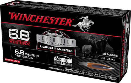 Winchester Expedition Big Game Nosler AccuBond Long-Range 165 Grain 6.8 Western 2970 fps 020892229730