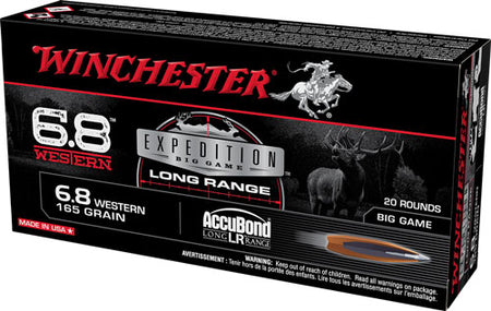 Winchester Expedition Big Game Nosler AccuBond Long-Range 165 Grain 6.8 Western 2970 fps 020892229730