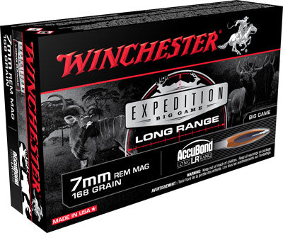 Winchester Expedition Big Game Nosler AccuBond Long-Range 168 Grain 7mm Remington Mag 2900 fps 020892223264