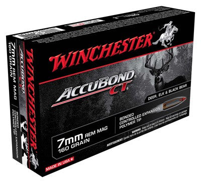 Winchester 7mm Remington Mag AccuBond CT 160 grain Polymer Tip ammunition