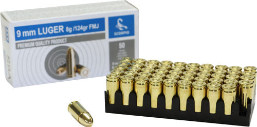 STV Scorpio Full Metal Jacket 124 Grain 9mm Luger/Parabellum  8594199980011