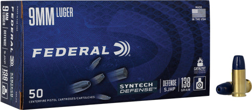 Federal Syntech Defense LEAD-FREE Segmented Jacketed Hollow Point 138 Grain 9mm Luger/Parabellum 1050 fps 604544671049