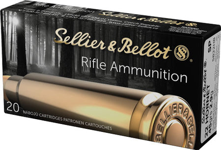 Sellier and Bellot .22 Hornet Rifle 45 grain Soft Point ammunition