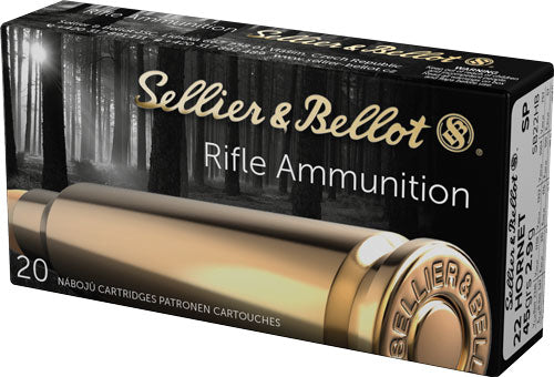 Sellier and Bellot .22 Hornet Rifle 45 grain Soft Point ammunition