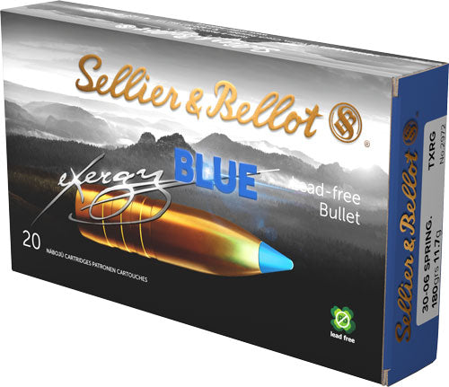 Sellier & Bellot (S&B) eXergy Boat Tail TAC-EX-Blue 180 Grain .30-06 Springfield 2654 fps 754908513024