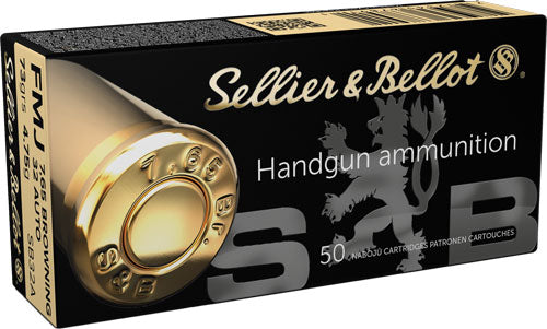 Sellier & Bellot (S&B)  Full Metal Jacket 73 Grain .32 ACP 1043 fps 754908500024