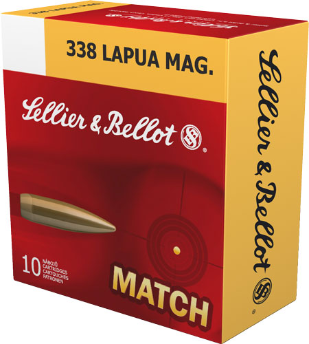 Sellier and Bellot .338 Lapua Magnum Match 300 grain Hollow Point Boat Tail ammunition