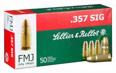 Sellier & Bellot (S&B)  Full Metal Jacket 140 Grain .357 Sig 1352 fps 754908500154