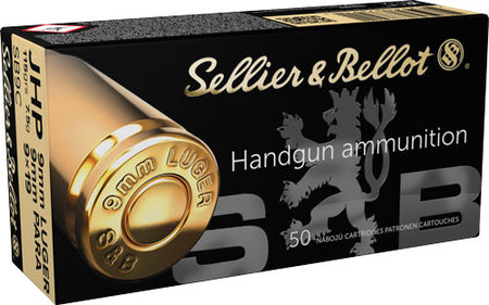 Sellier & Bellot (S&B)  Jacketed Hollow Point 115 Grain 9mm Luger/Parabellum 1237 fps 754908500062