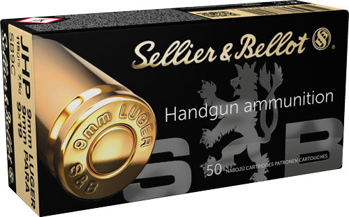 Sellier & Bellot (S&B)  Jacketed Hollow Point 115 Grain 9mm Luger/Parabellum 1237 fps 754908500062