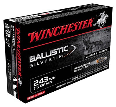 Winchester Ballistic Silvertip Fragmenting Polymer Tip 55 Grain .243 Winchester 3910 fps 020892210189