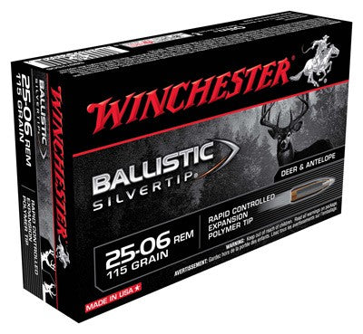 Winchester .25-06 Remington Ballistic Silvertip 115 grain Rapid Controlled Expansion Polymer Tip ammunition