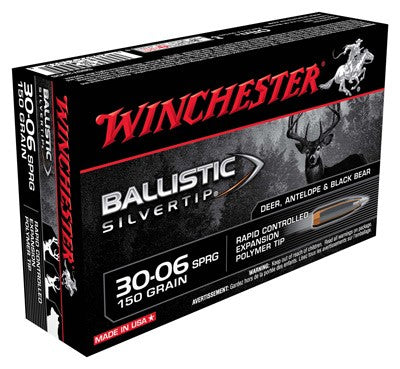 Winchester Ballistic Silvertip Rapid Controlled Expansion Polymer Tip 150 Grain .30-06 Springfield 2900 fps 020892210288
