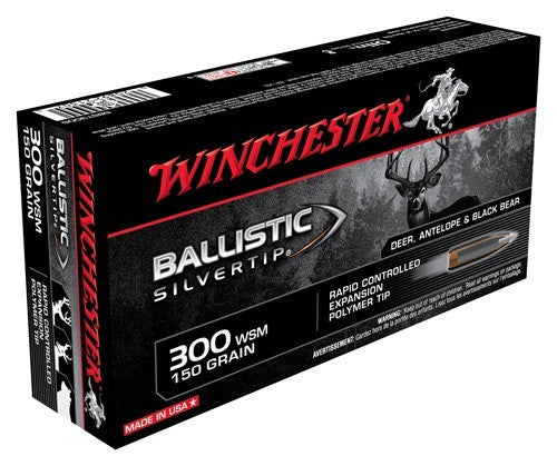 Winchester .300 WSM Ballistic Silvertip 150 grain Polymer Tip ammunition