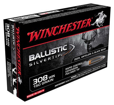 Winchester .308 Win / 7.62x51mm Ballistic Silvertip 150 grain Rapid Controlled Expansion Polymer Tip ammunition