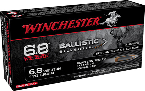 Winchester Ballistic Silvertip Rapid Controlled Expansion Polymer Tip 170 Grain 6.8 Western 2920 fps 020892230279