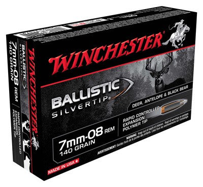 Winchester Ballistic Silvertip Rapid Controlled Expansion Polymer Tip 140 Grain 7mm-08 Remington 2770 fps 020892210745