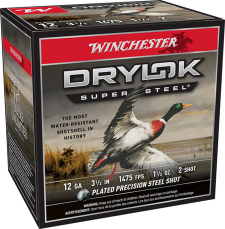 Winchester SSH12LH2 Drylok Super Steel High Velocity 12 Gauge 3.5" 1-1/2oz 2 Shot 1475 fps 020892017061