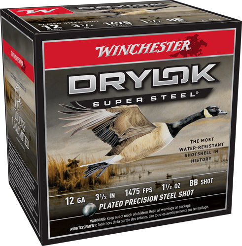 Winchester SSH12LHBB Drylok Super Steel High Velocity 12 Gauge 3.5" 1-1/2oz BB 1475 fps 020892017047