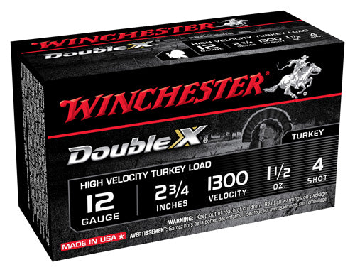 Winchester 12 Gauge Shotgun Ammo Double X High Velocity Turkey 2.75 in 1-1/2 oz #4