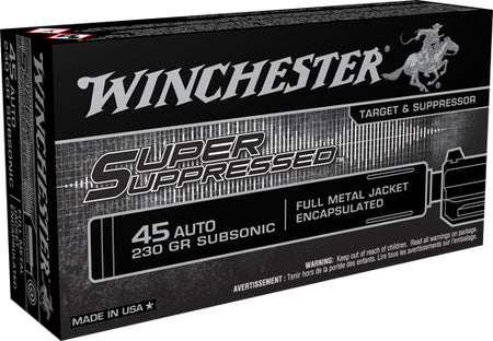 Winchester Super Suppressed Encapsulated Full Metal Jacket 230 Grain .45 ACP/Auto 850 fps 020892224469