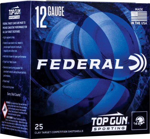 Federal 12 Gauge Shotgun Ammo Top Gun 2.75 in 1-1/8 oz #8