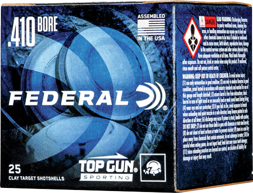 Federal .410 Bore Shotgun Ammo Top Gun Sporting 2.5 in 1/2 oz #8