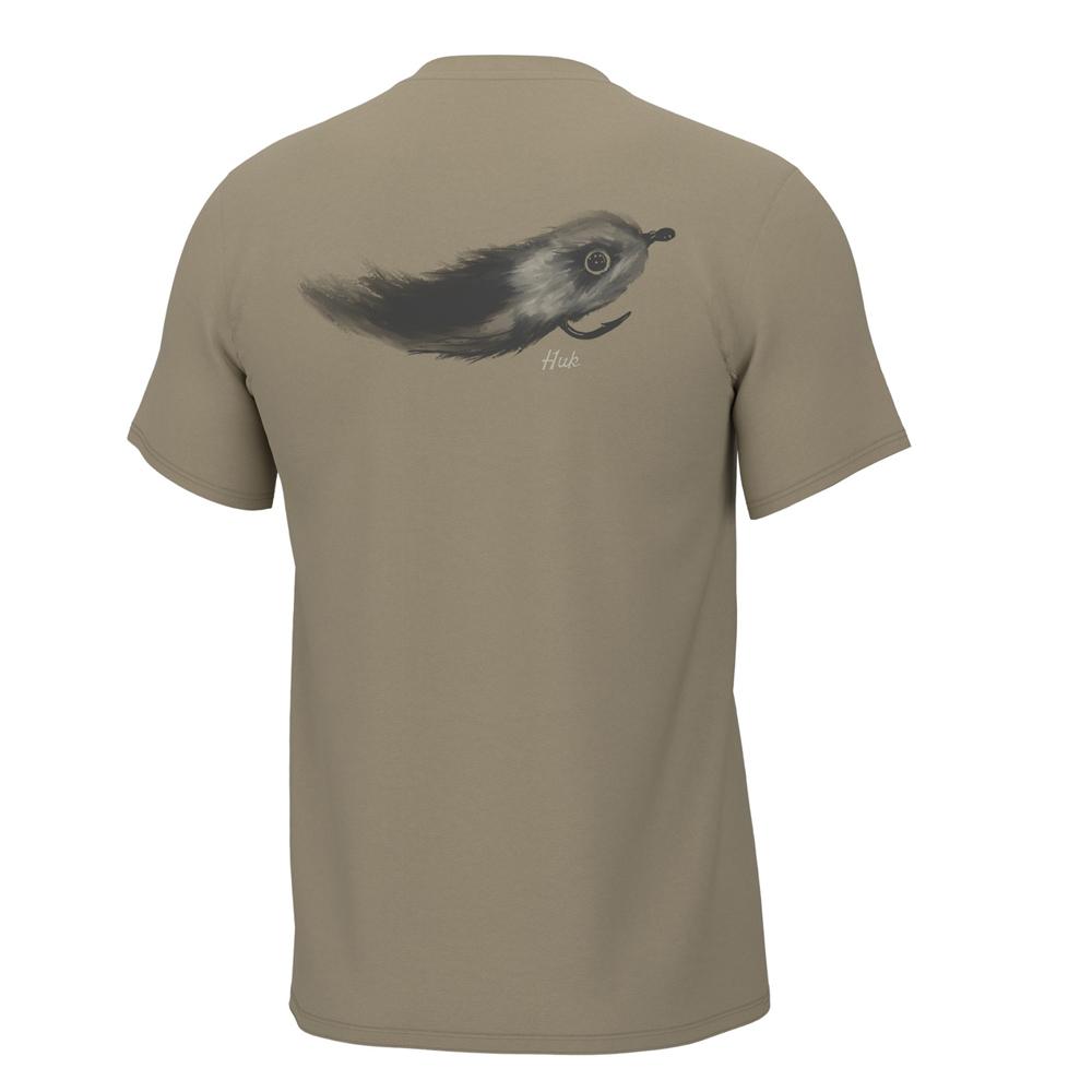 Huk Streamer Fly Short Sleeve Performance Shirt Overland Trek Size M