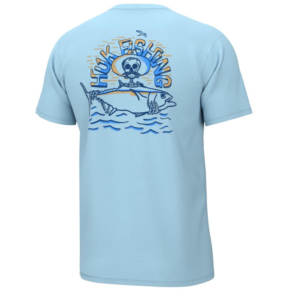 Huk Tuna Skull Short Sleeve T-Shirt Men's Crystal Blue S
