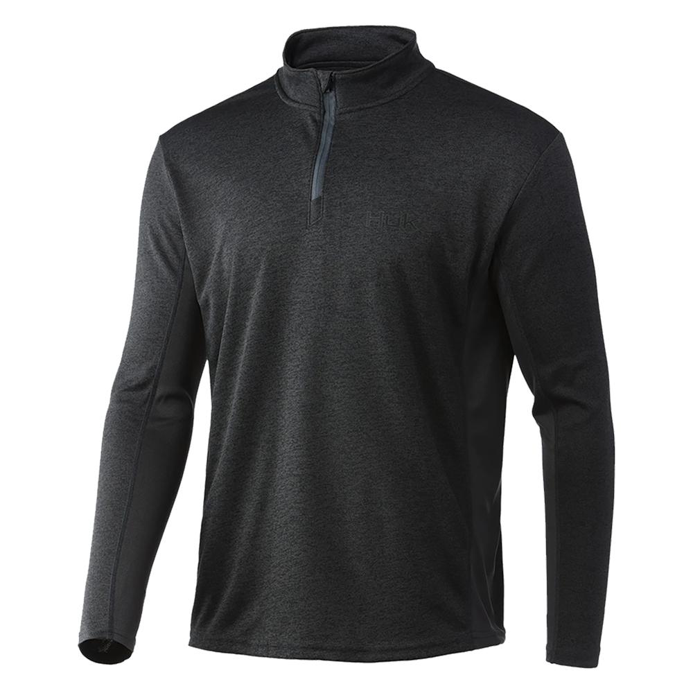 Huk Coldfront 1/4-Zip Long Sleeve Fishing Shirt Volcanic Ash Heather Size S