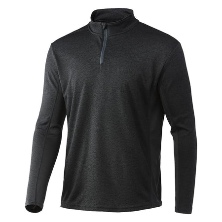 Huk Coldfront 1/4-Zip Long Sleeve Fishing Shirt Volcanic Ash Heather Size S