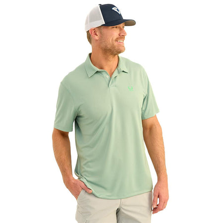 Huk Icon Polo Fog Green 2XL Short Sleeve Performance Shirt
