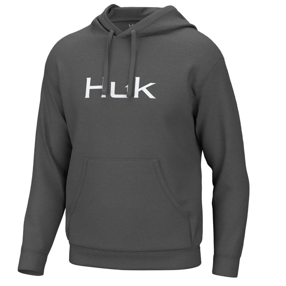 Huk Long Sleeve Huk'd Up Logo Hoodie in Volcanic Ash 2XL