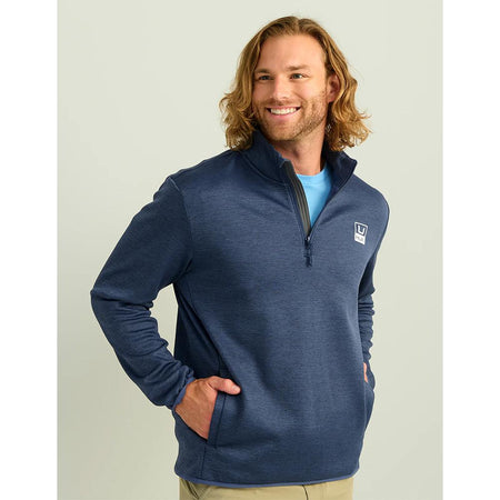 Huk Coldfront & Performance Quarter-Zip Long Sleeve Shirt Naval Academy Heather XL