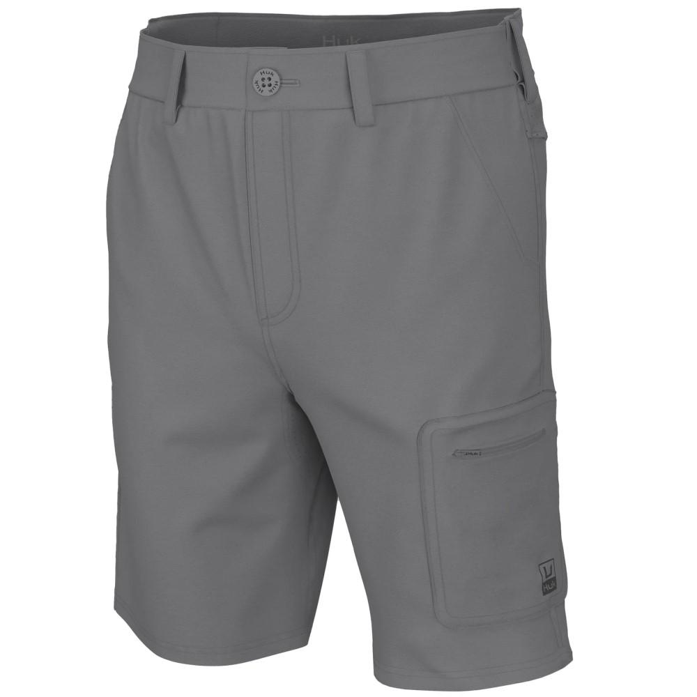 Huk Next Level Men's 10.5" Fishing Shorts Overcast Grey - M