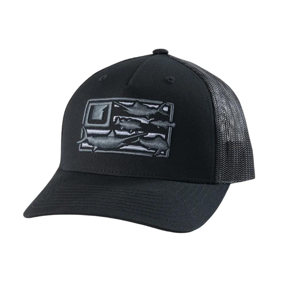 Huk Trophy Flag Embroidered Trucker Hat Black