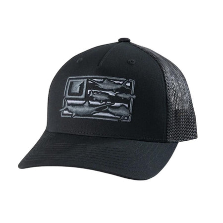 Huk Trophy Flag Embroidered Trucker Hat Black